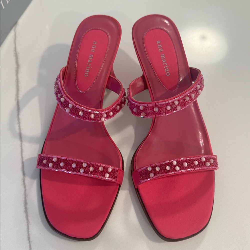 Ann Marino Fuchsia Beaded Sandals